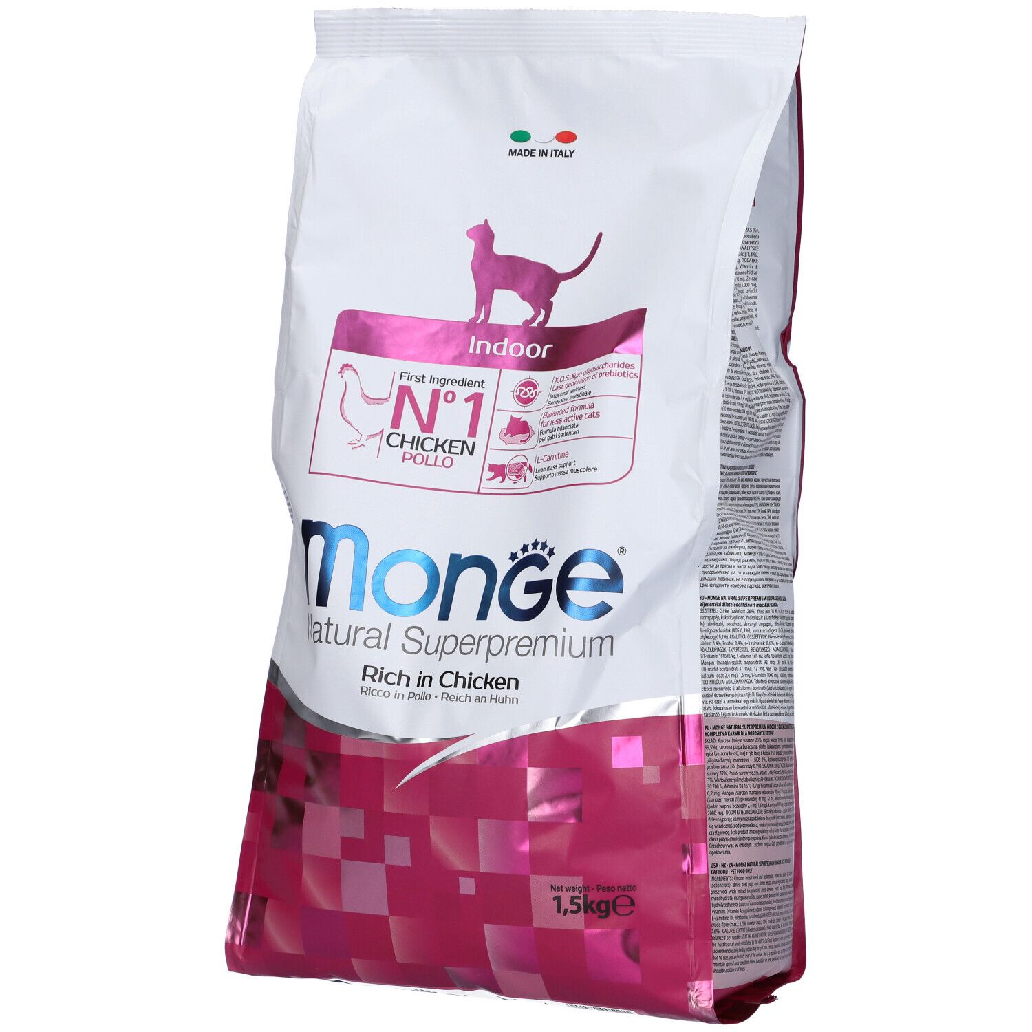 Image of Monge Natural Superpremium Monoprotein Indoor per Gatti Adulti con Pollo