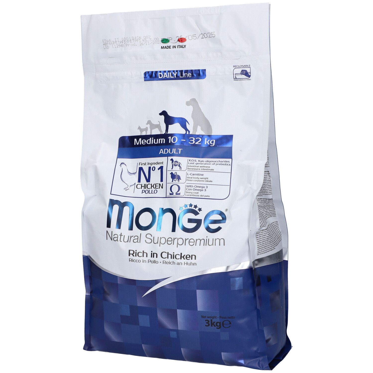 Monge Natural Superpremium Medium 10-32 kg per Cani Adulti con Pollo