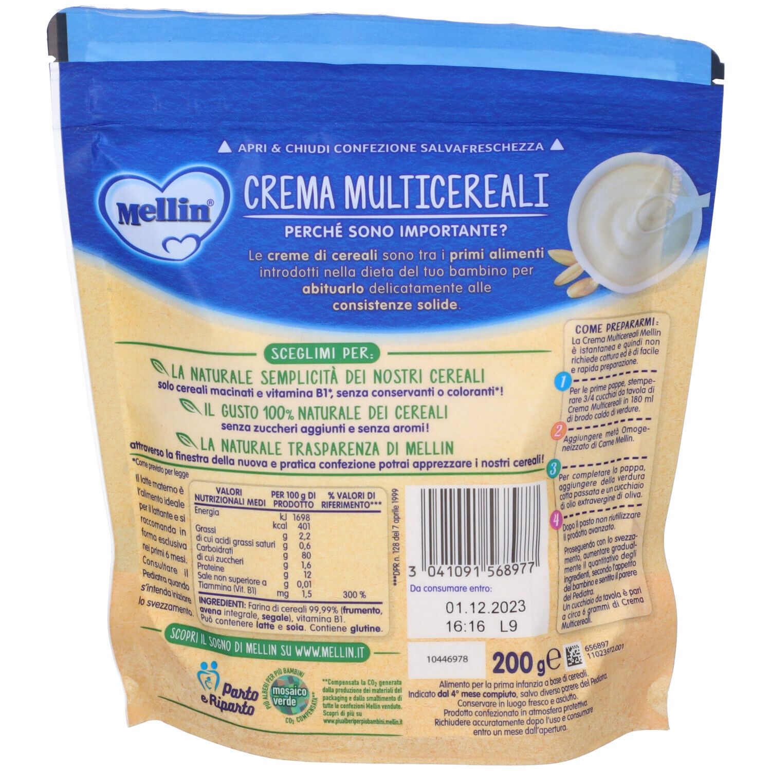 Mellin Multikorncreme 200 G Mellin