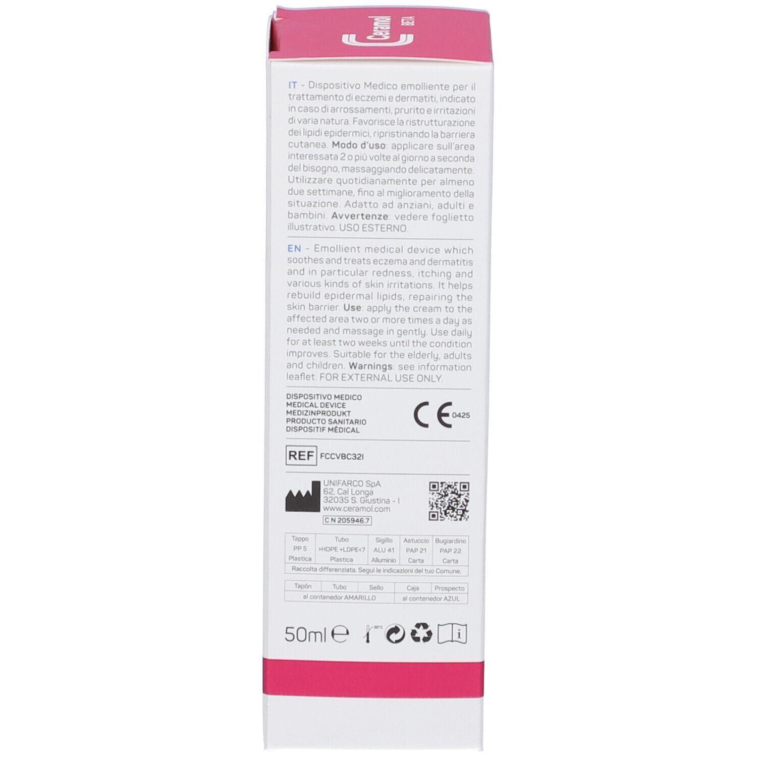 Ceramol Beta Complex Creme Tube, 50ml, medizinische Hautpflege.