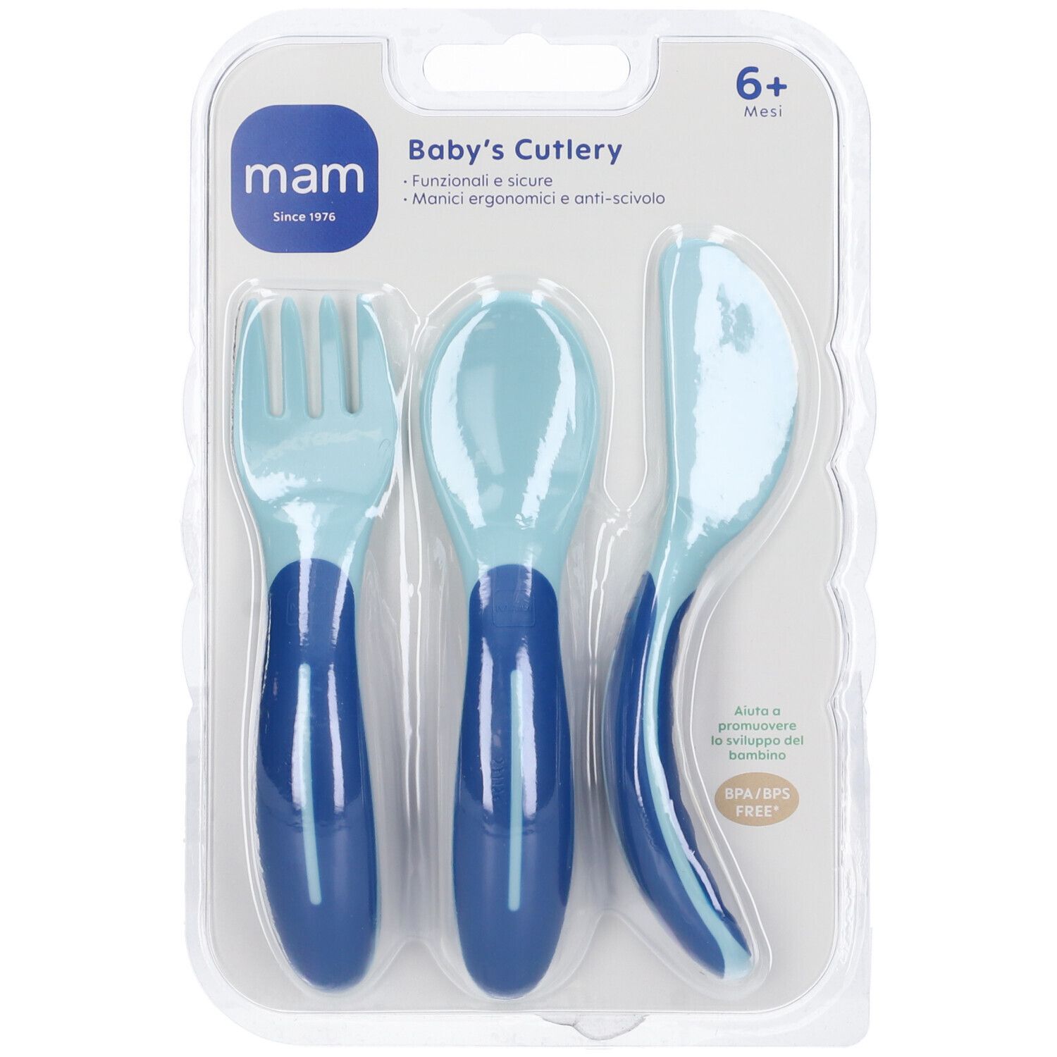 MAM Baby´s Cutlery Posate 6+ Mesi Colore Blu/Azzurro