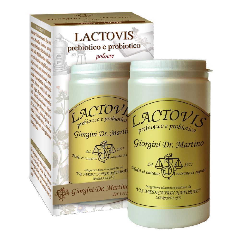 Deux flacons blancs avec étiquettes dorées et une boîte avec le nom du produit Lactovis.