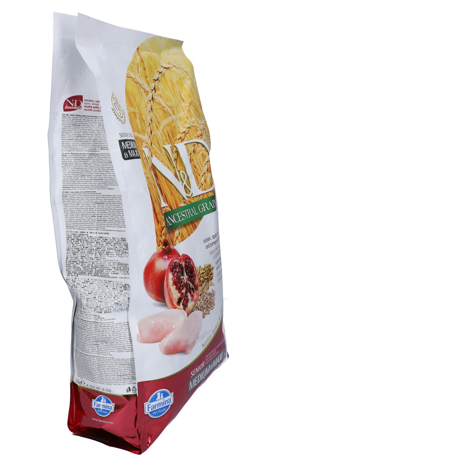 Trockenfutter Farmina N&D Low Ancestral Grain - Senior Hund Medium Maxi Huhn & Granatapfel