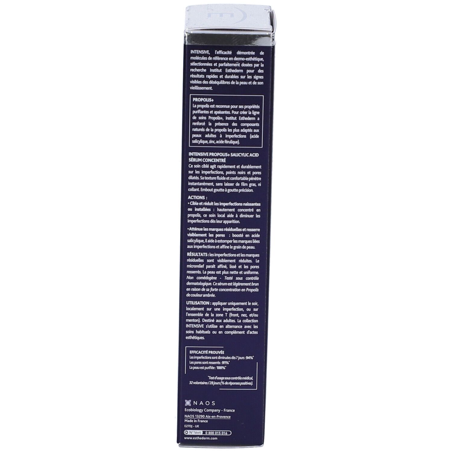 Produktverpackung, Schachtel. Text: Produktinformationen, Inhaltsstoffe. Mit Applikator.