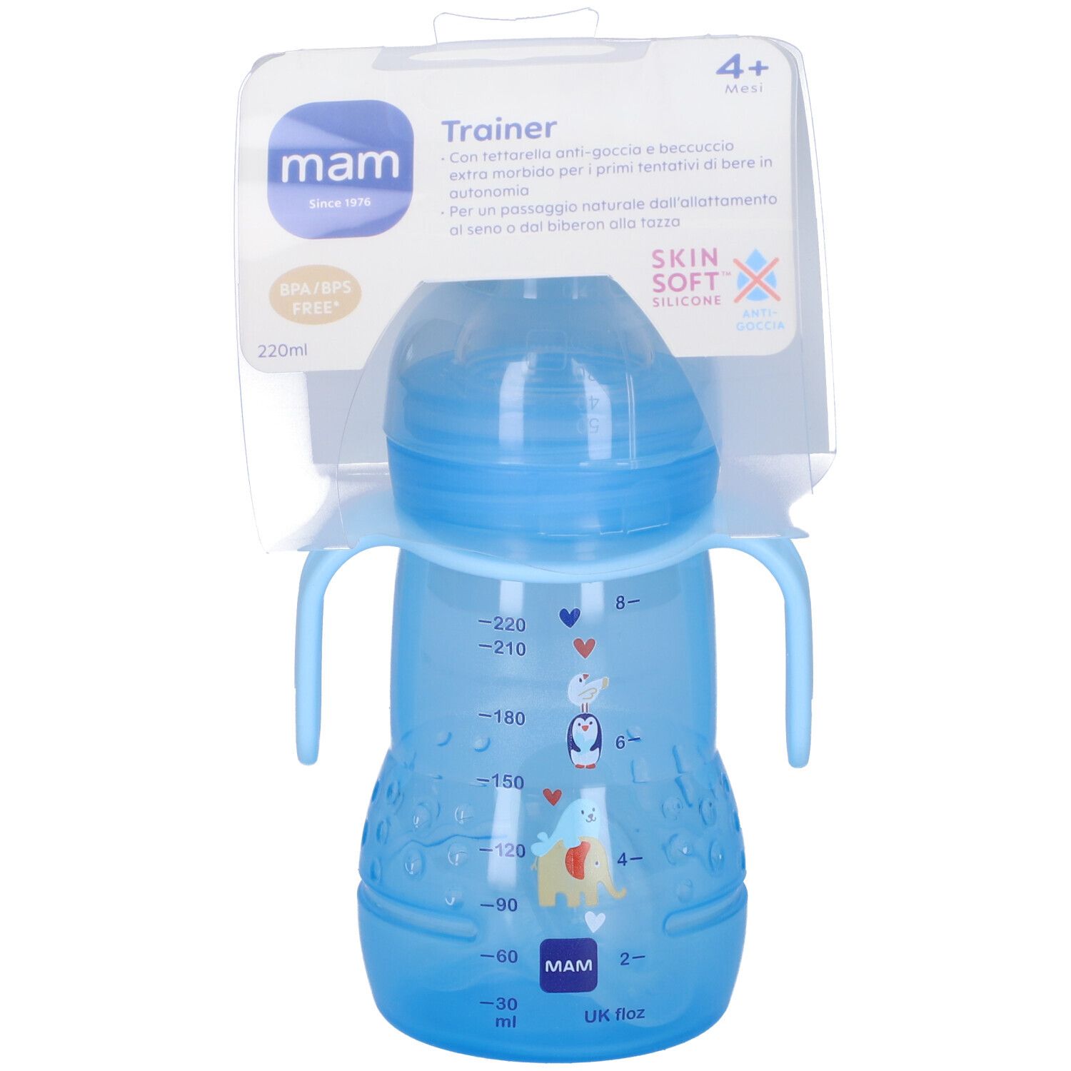 Mam Trainer 220 Ml 4+ Beccuccio Soft Silicone Maschio