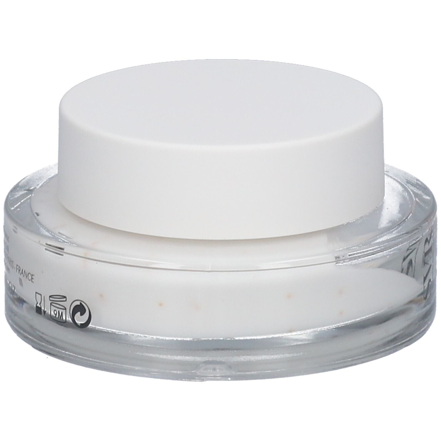Crema in un barattolo di vetro trasparente con coperchio bianco. L'etichetta riporta SVR [C20] BIOTIC e altre informazioni.