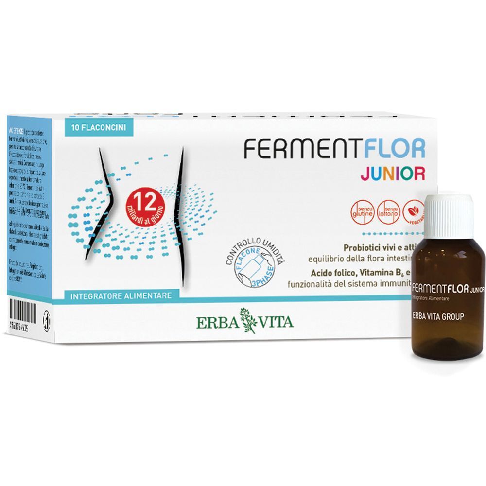 Erba Vita Integratore Ferment Flor Junior Fermenti Lattici, 10 Flaconi - Immagine 2