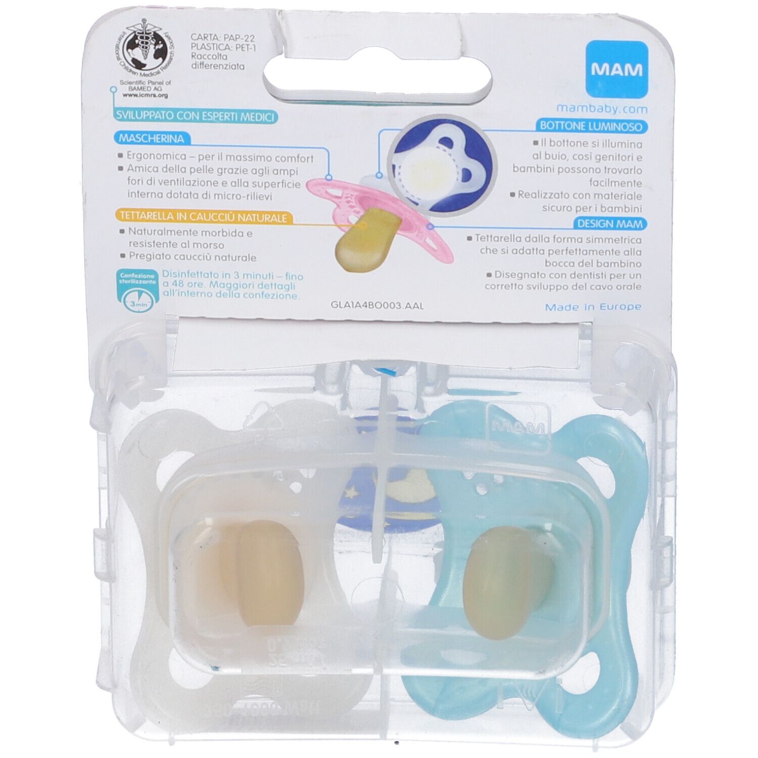 Mam Night Succhietto 2-6 Mesi Caucciu' Doppio Maschio