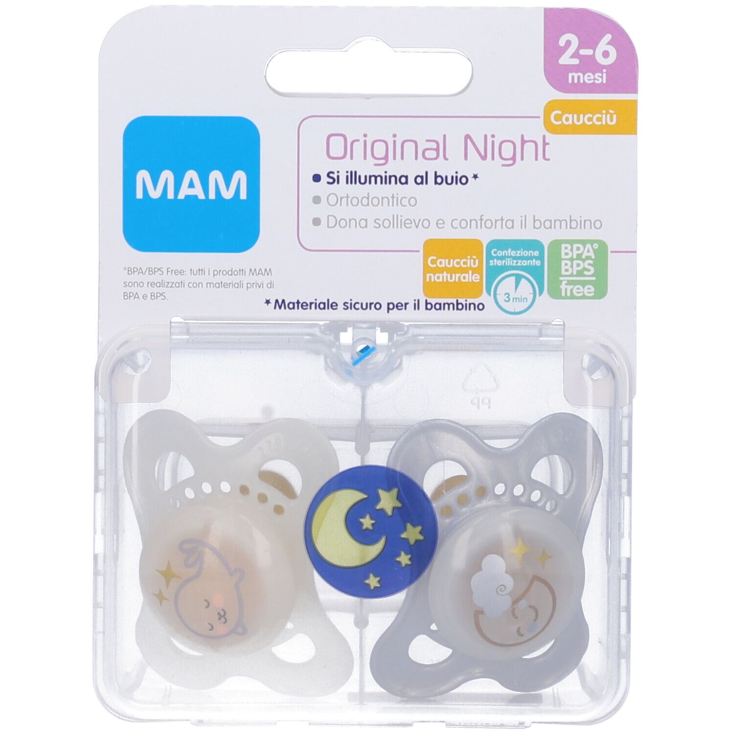 Mam Night Succhietto 2-6 Mesi Caucciu' Doppio Neutro