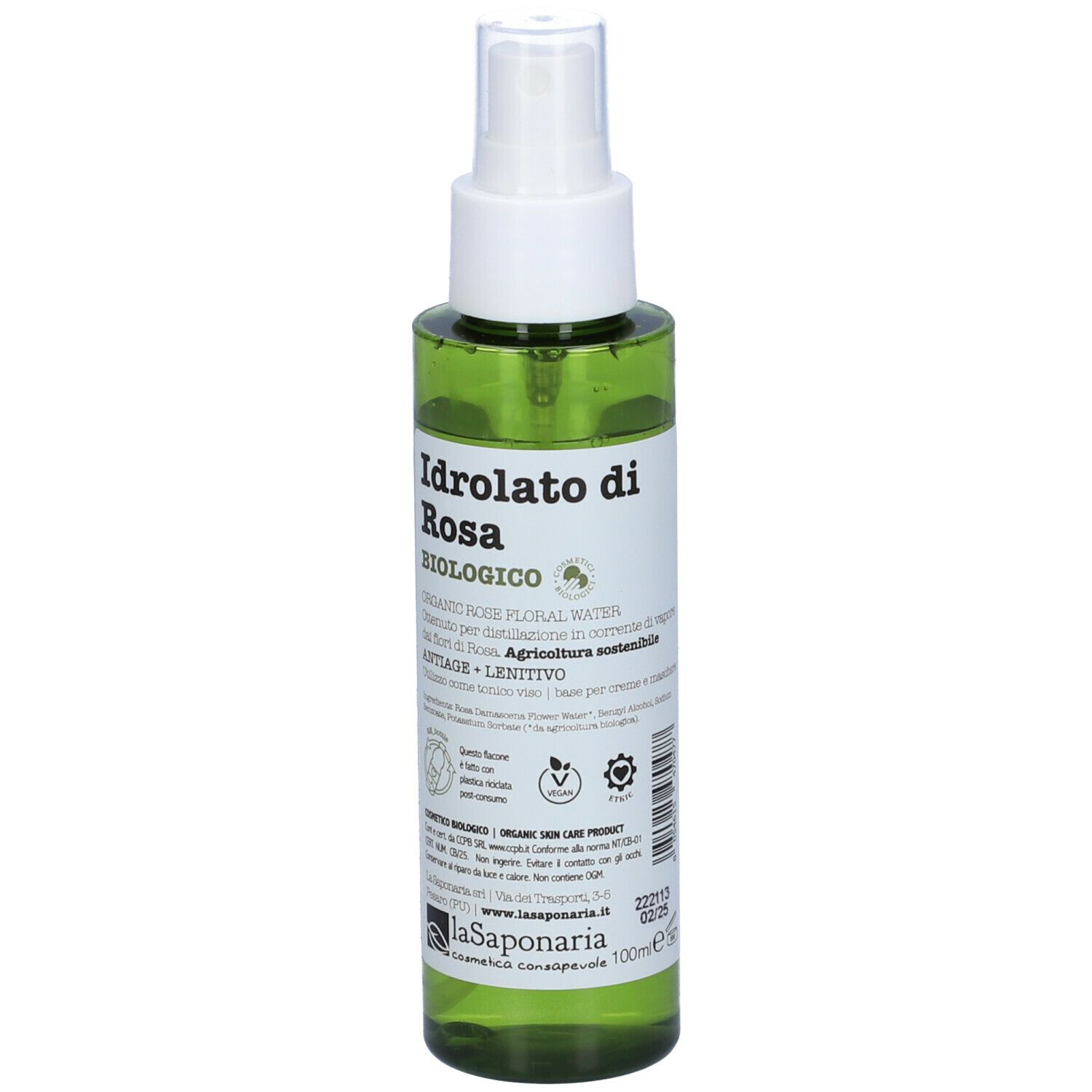 La Saponaria Idrolato di rosa bio