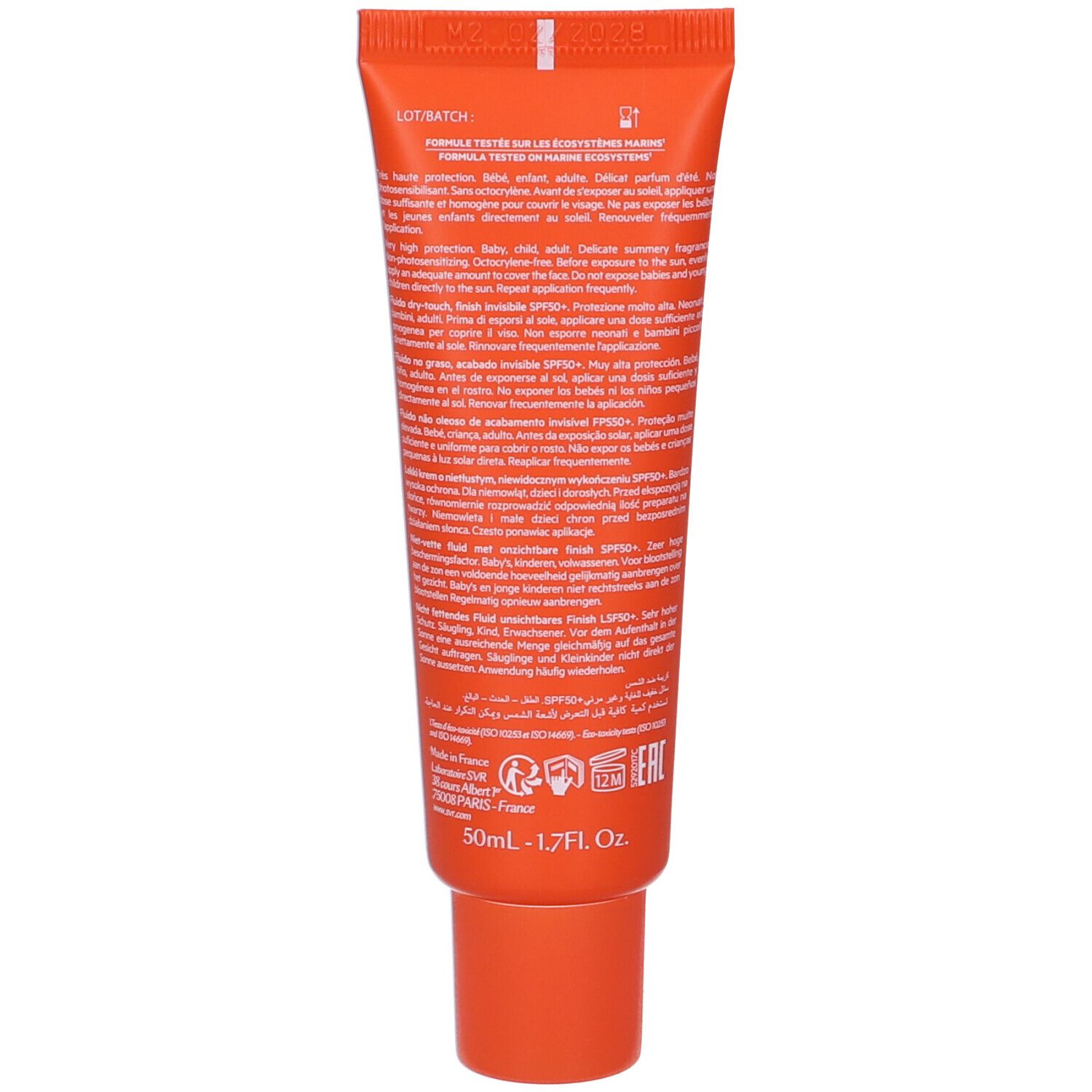 SVR SUN SECURE Fluid SPF 50 Face Cream For Hypersensitive Skin All Ages 50ml