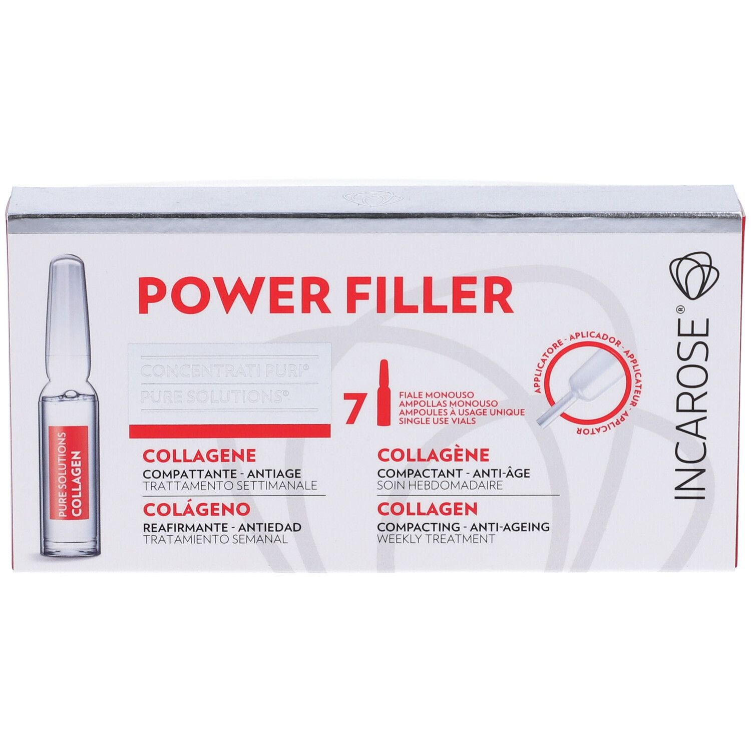 Incarose Power Filler Kollagen Ampullen-Box mit 7 Stück.