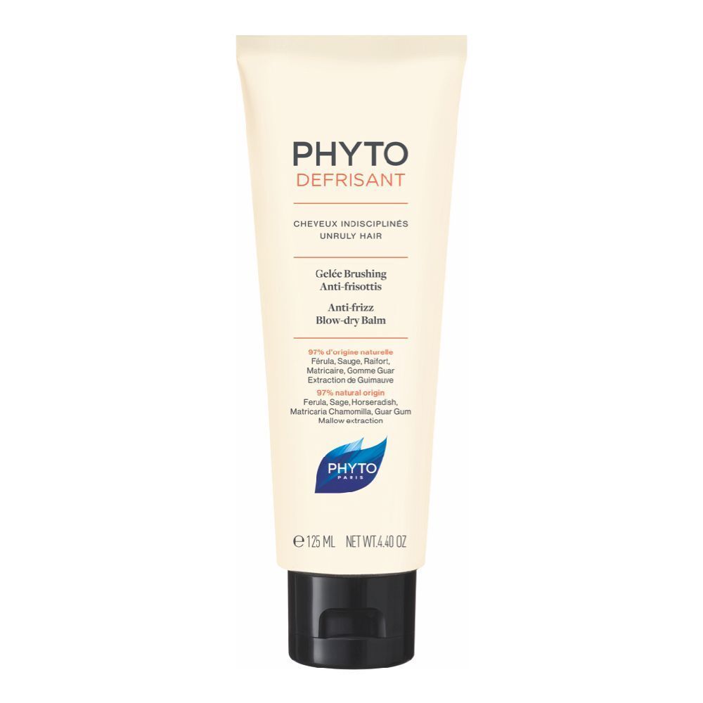 Creme-Tube mit schwarzem Verschluss. Aufschrift: PHYTO DEFRISANT. Enthält 125 ml.