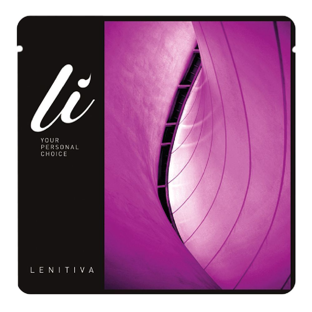 Confezione nera con logo "li" e testo "YOUR PERSONAL CHOICE". Sfondo: forma astratta viola.