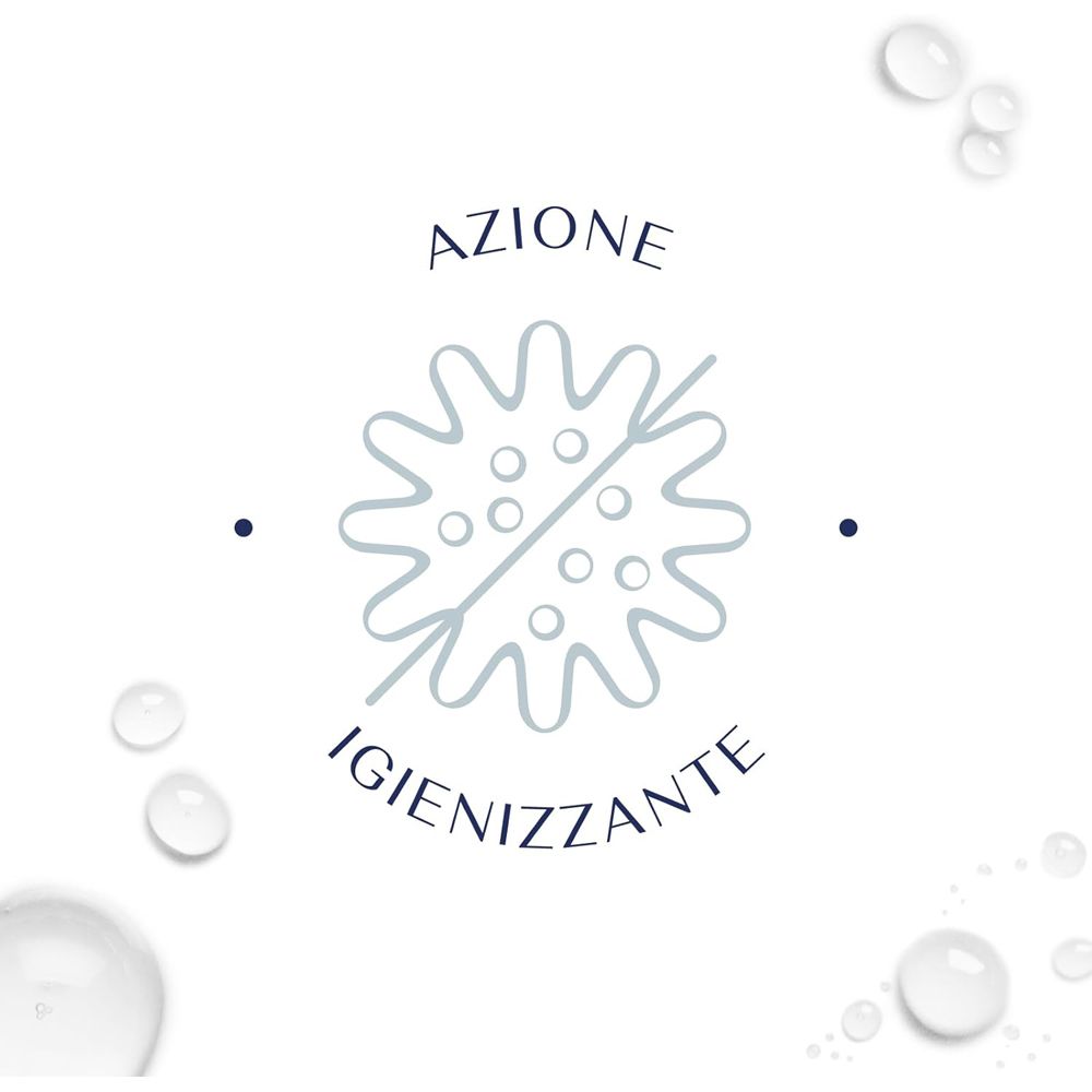 Symbol für hygienisierende Wirkung mit durchgestrichenem Keim.