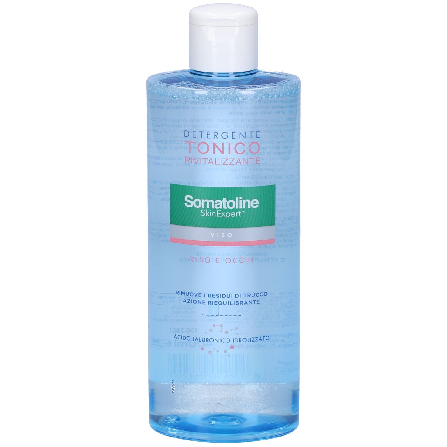 Flacone di tonico Somatoline Cosmetic. Liquido blu, tappo bianco. Etichetta con informazioni sul prodotto.
