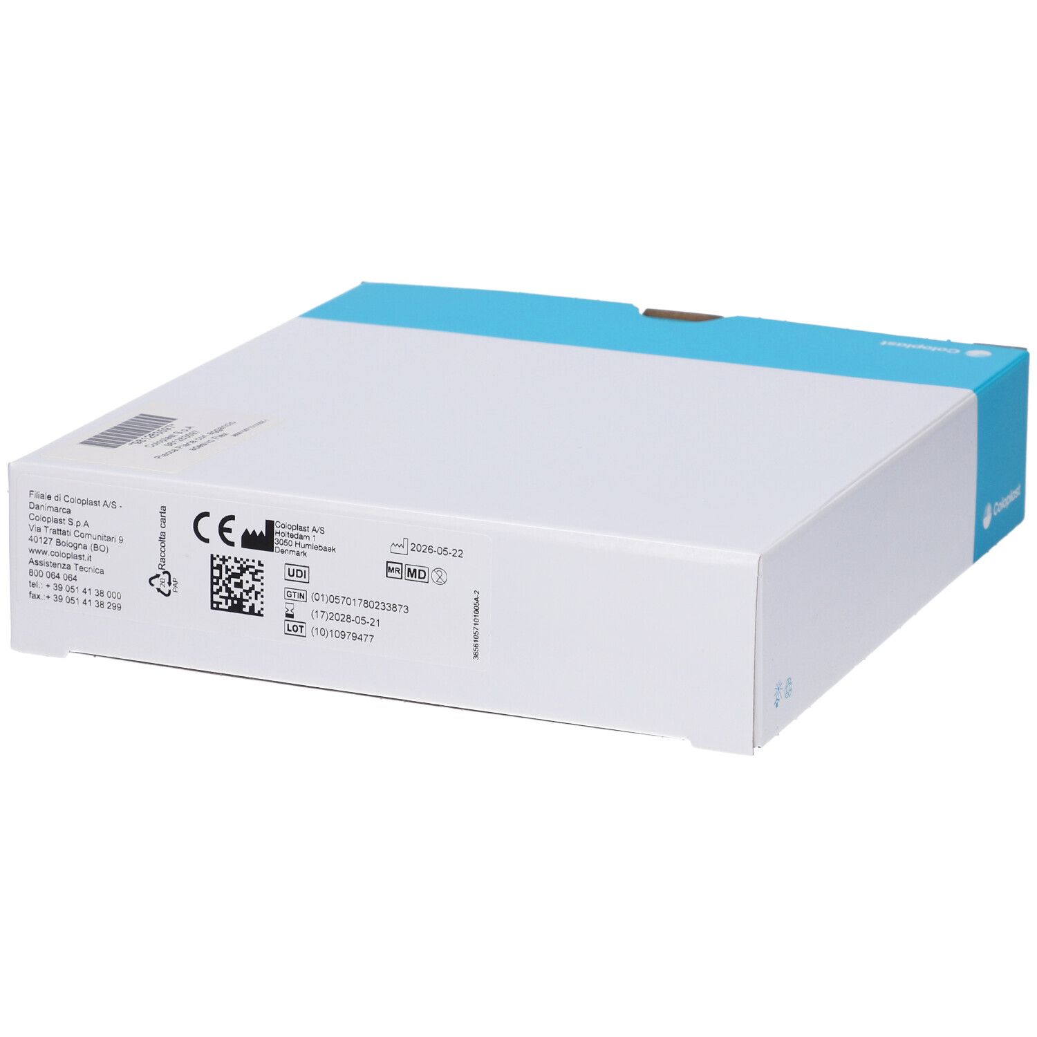 Rückseite der Verpackung: Sensura Mio Flex, CE-Kennzeichnung, Herstellerinformationen.