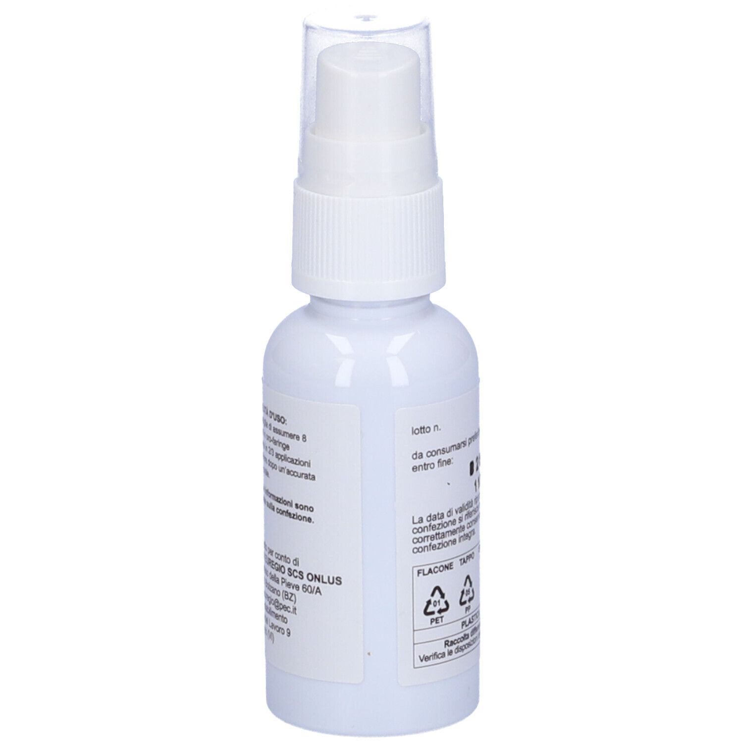 Flacone spray bianco con etichetta. Scritta: Endovir Spray Orale 20 ml. Testo in italiano. Informazioni produttore.