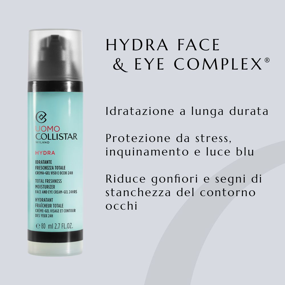 Collistar Uomo Hydra Face & Eye Complex mit Produktvorteilen.