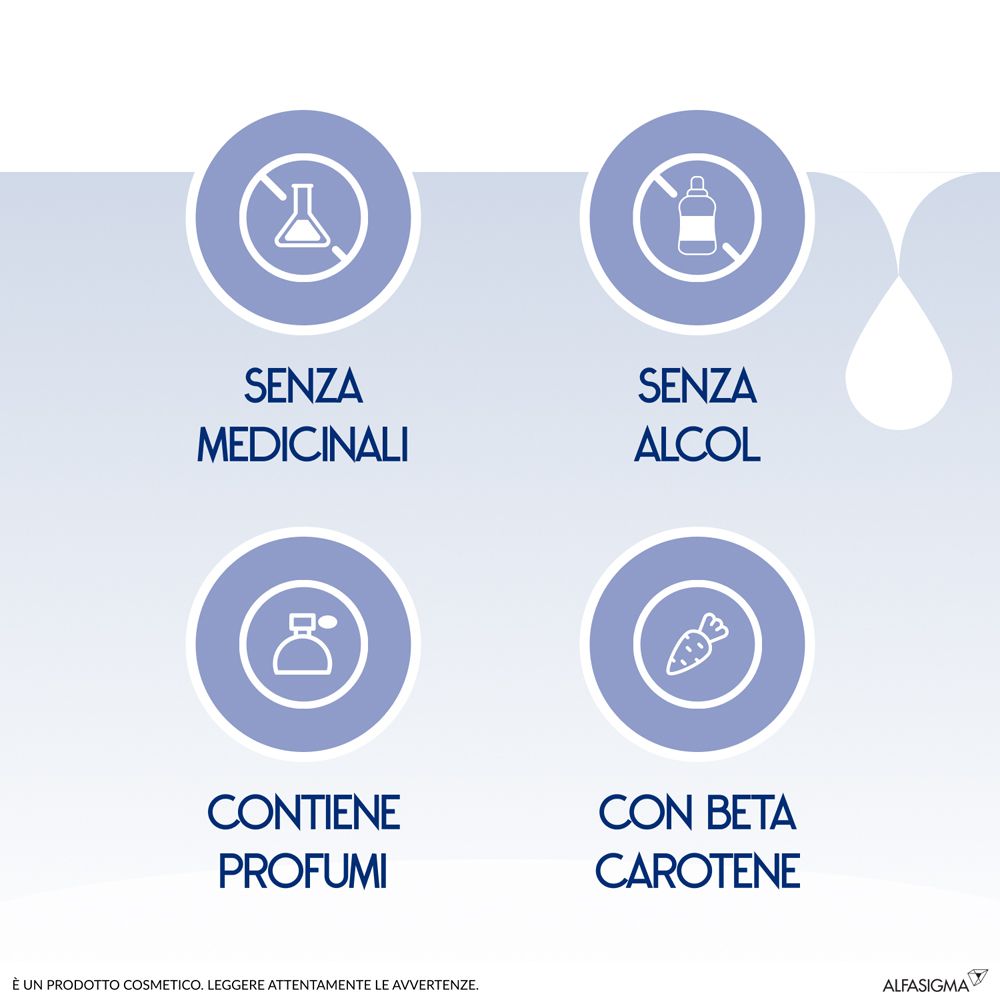 Dermon Detergente Doccia Affine. Senza medicinali e alcol. Contiene profumi e beta-carotene.