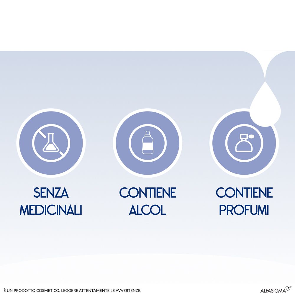 Rappresentazione grafica: Senza ingredienti medicinali, contiene alcol, contiene profumi.