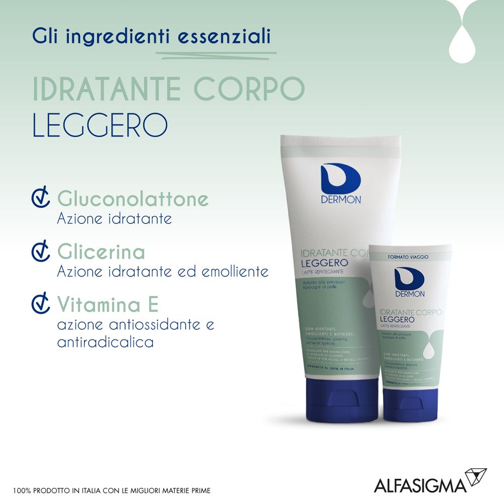 Zwei Tuben. Text: Gli ingredienti essenziali. Inhaltsstoffe: Gluconolacton, Glycerin, Vitamin E.