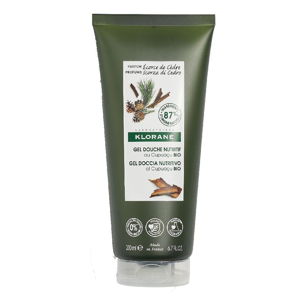 Klorane Gel Doccia Nutritivo al Cupuacu BIO Profumo Scorza di Cedro 200ml - Idrata e rivitalizza i capelli