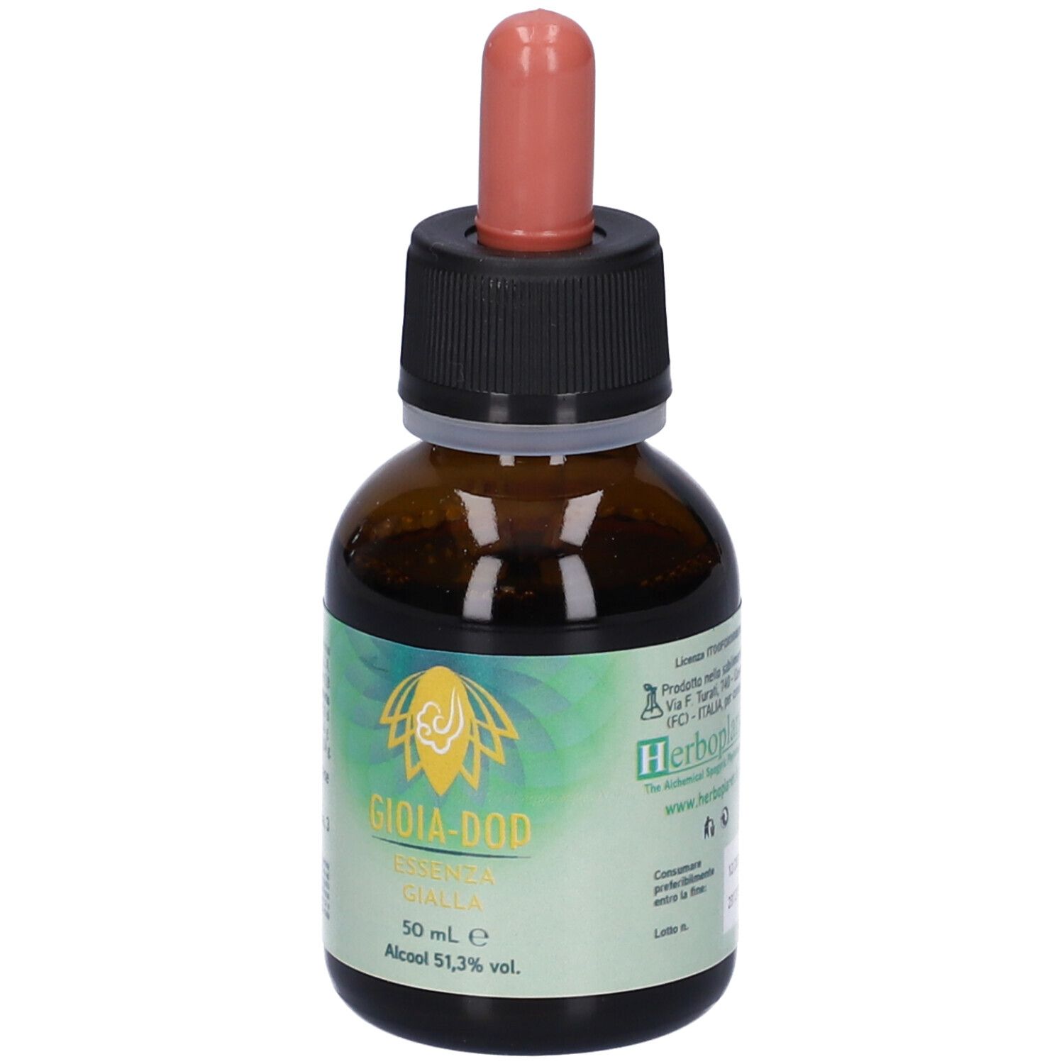 Flasche mit Pipettenverschluss, Etikett mit Produktnamen und 50 ml Angabe.
