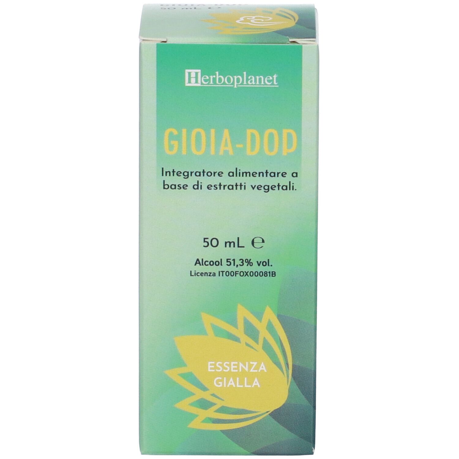 Produktkarton mit Aufschrift "GIOIA-DOP Integratore alimentare".