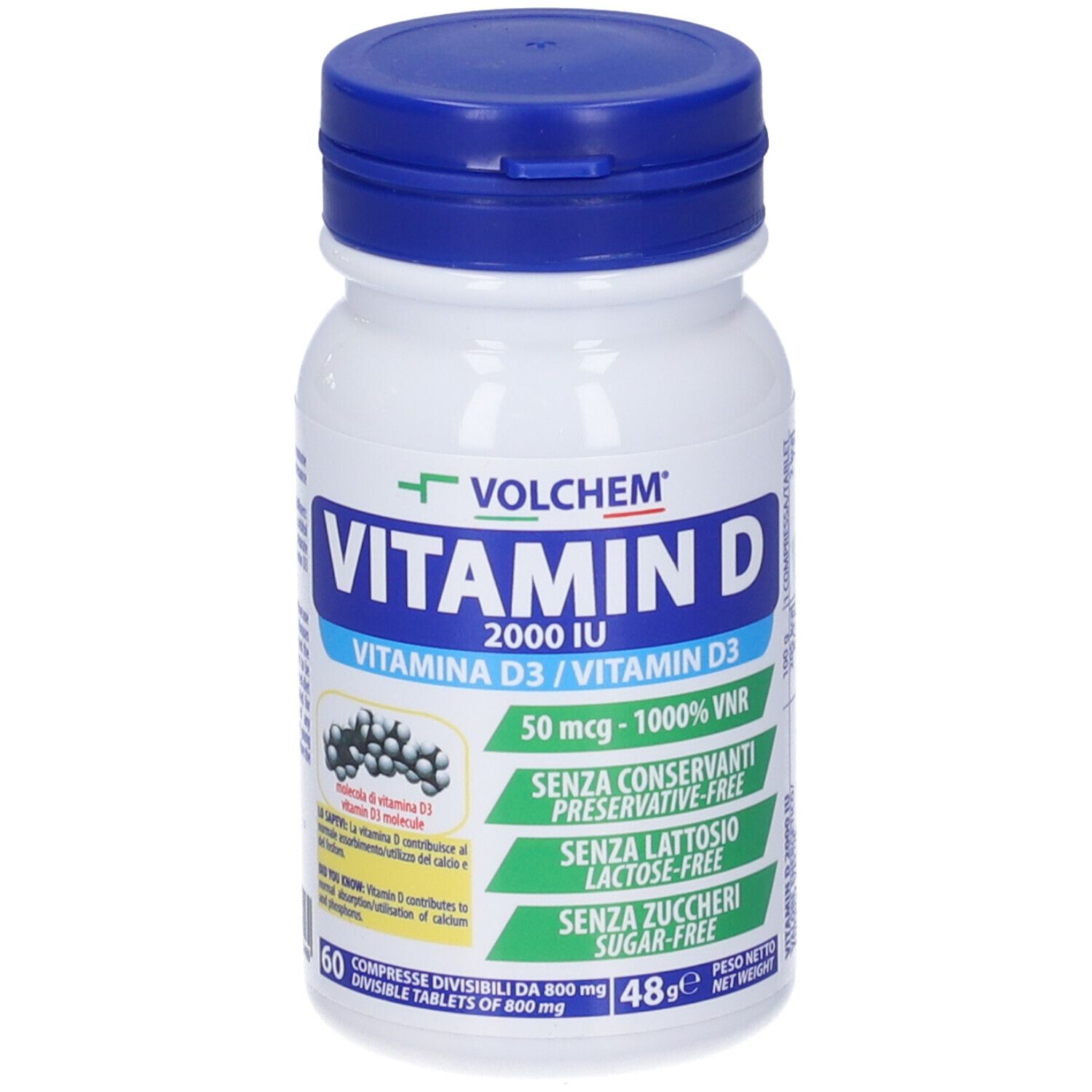 VOLCHEM Vitamin D 2000 Iu Vitamina D3 In Compresse 48 g