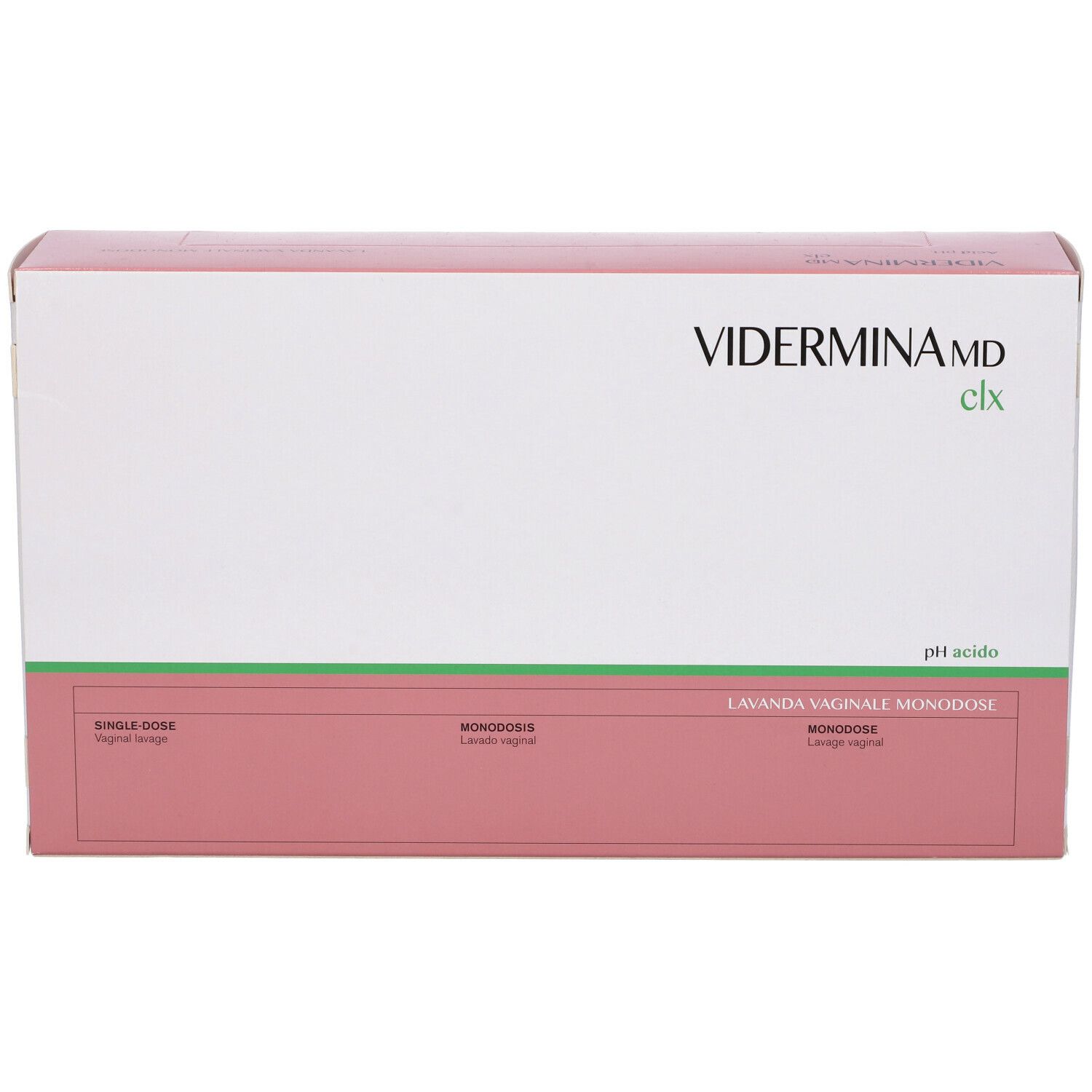 Packung mit Viderimina MD clx Lavanda Vaginale Monodose, pH-sauer.