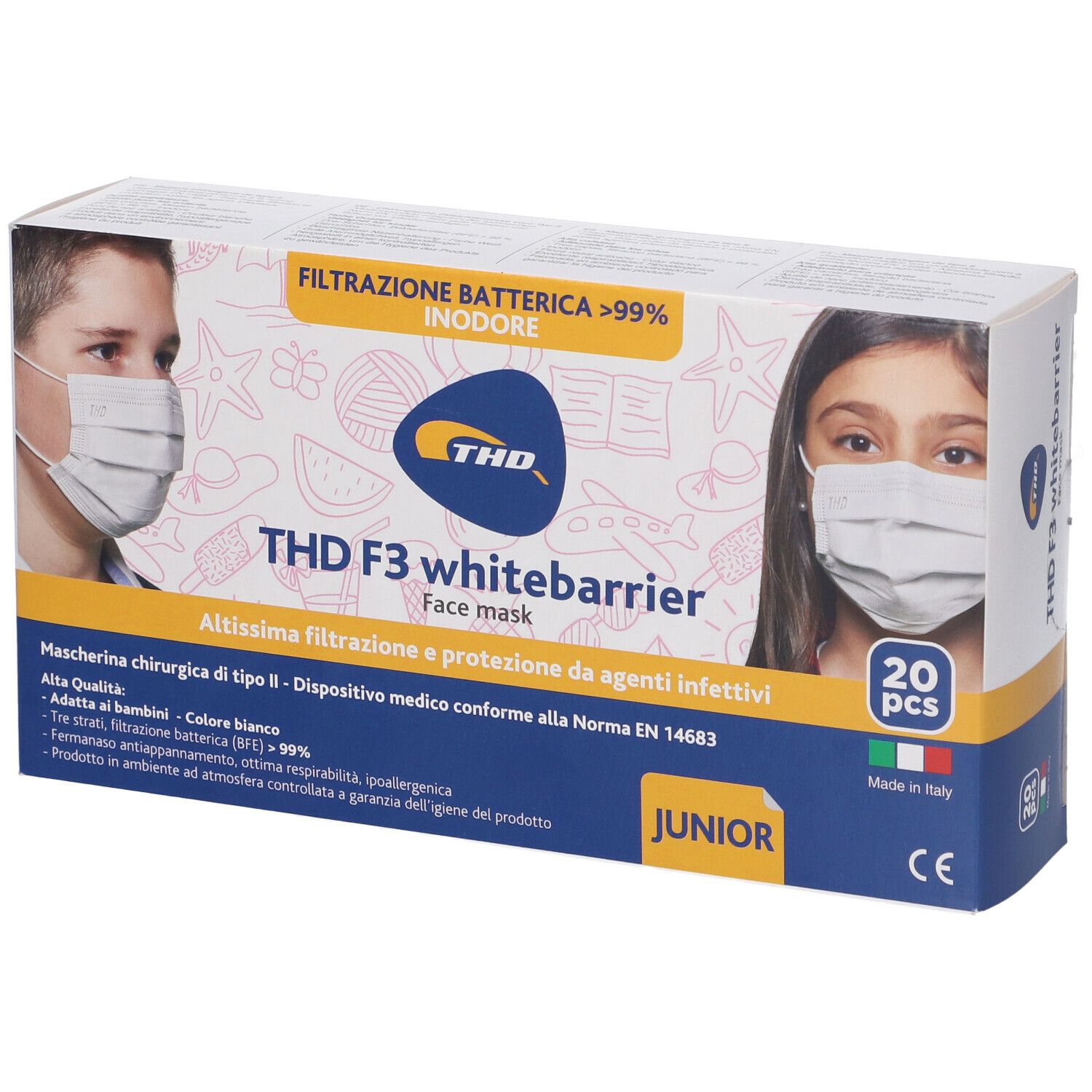 Mascherina Chirurgica Thd Mask F3 Whitebarrier Multi Junior