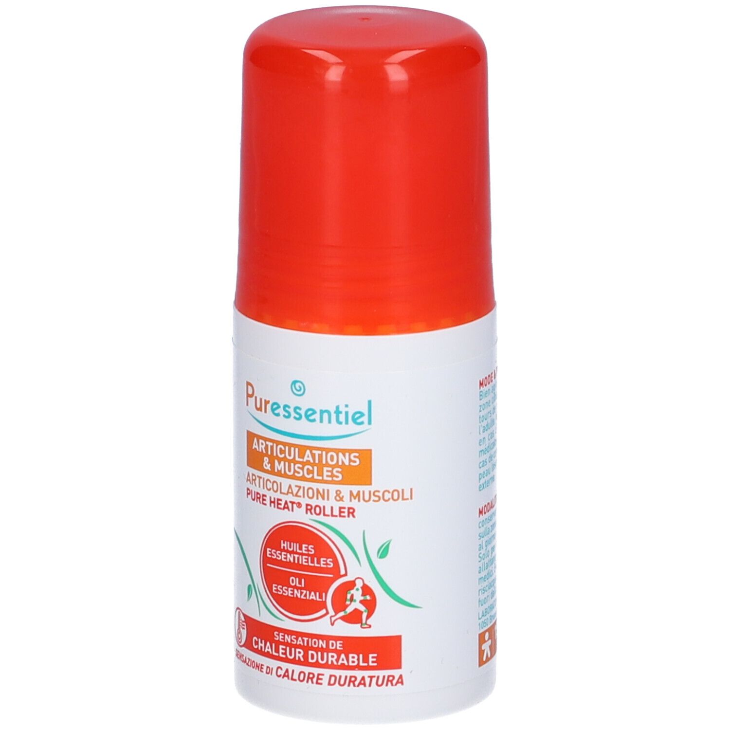 Puressentiel Articolazioni & Muscoli Pure Heat® Roller, bianco-arancione. Con applicatore roll-on.