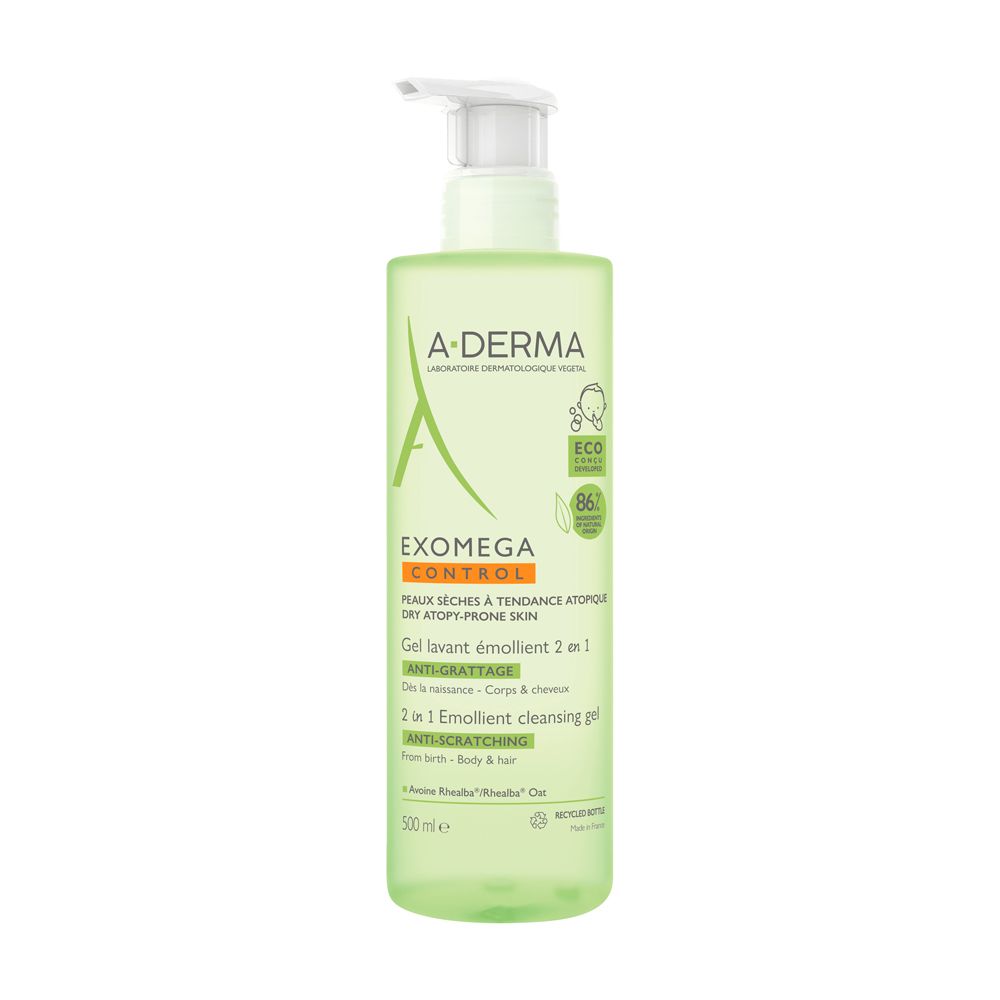A-Derma Exomega Control Gel Detergente Emollinete 2 in 1 500ml - Pelle secca a tendenza atopica, prurito