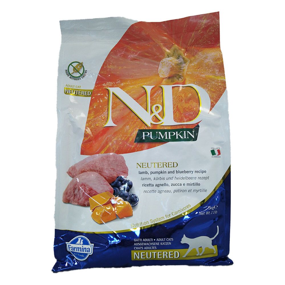 FARMINA N&D Neutered Agnello Zucca e Mirtilli - Alimento completo gatti adulti sterilizzati 5 Kg - Immagine 3