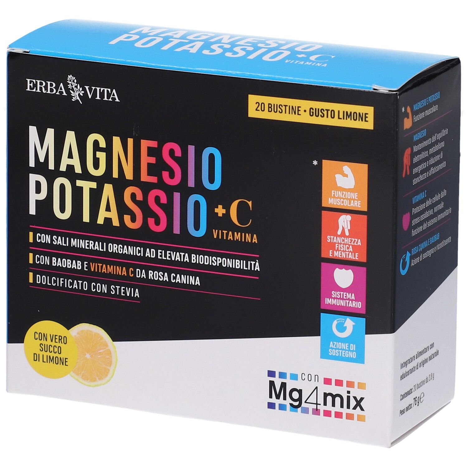 Magnesio Potassio +C VIT LIM 20x3,8 g Beutel