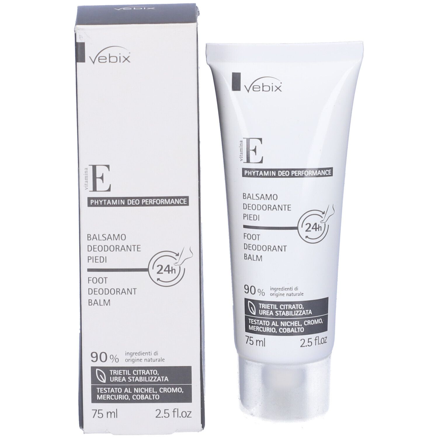 Vebix Fußdeo-Balsam mit Phytamin Deo Performance, 75 ml.