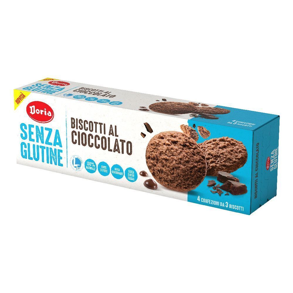 Doria Biscotti Al Cioccolato Senza Glutine 4 Confezioni Da 3 Biscotti - Immagine 3