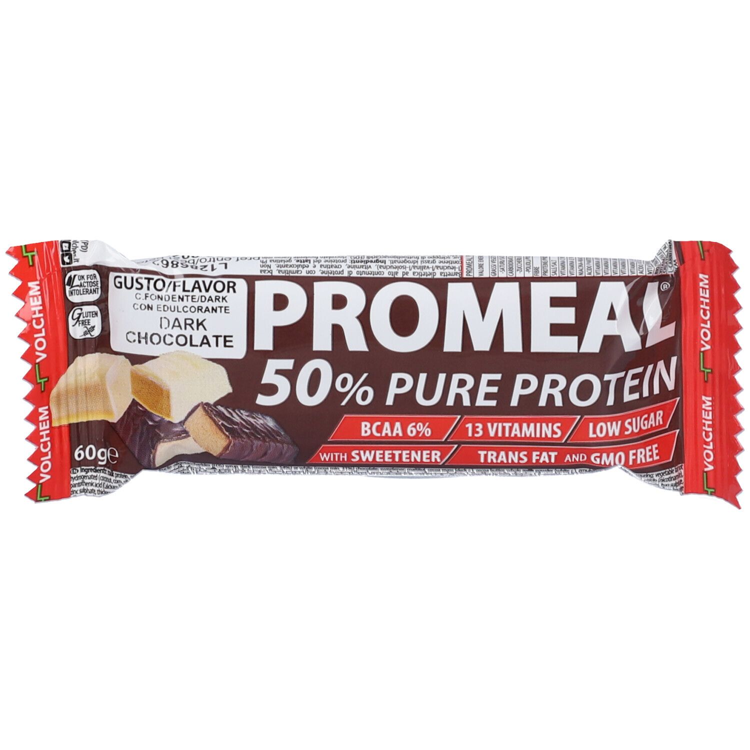 VOLCHEM Promeal Pure Protein 50% Barretta Gusto Dark Chocolate