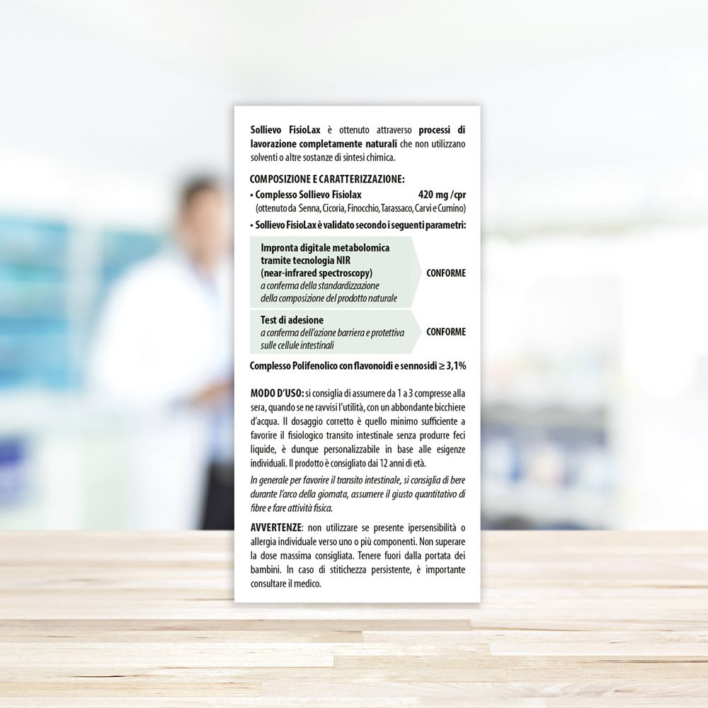 Rückseite der Verpackung. Text über Inhaltsstoffe, Anwendung und Warnhinweise. Aboca Logo. Medizinprodukt.
