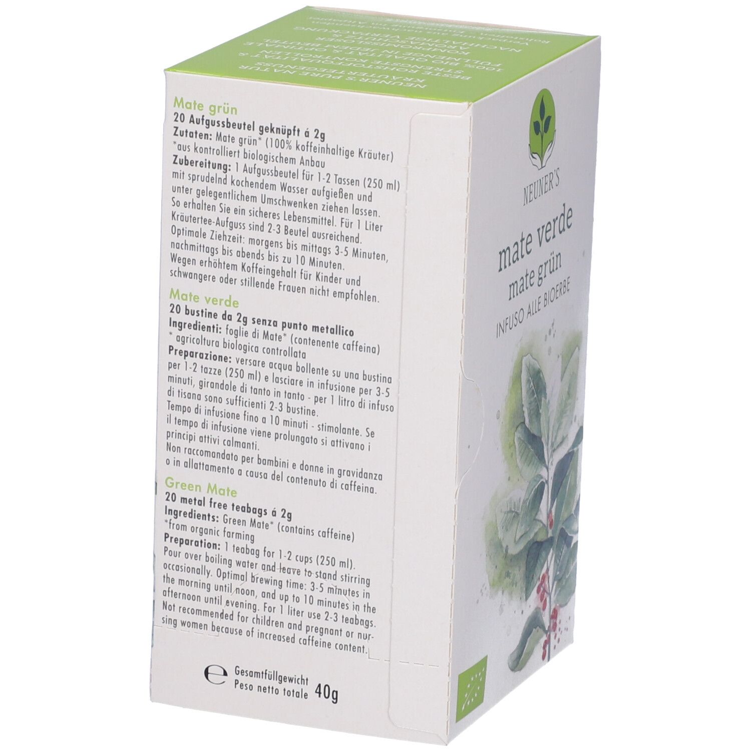 Neuner's Bio Mate grün Kräutertee Beutel
