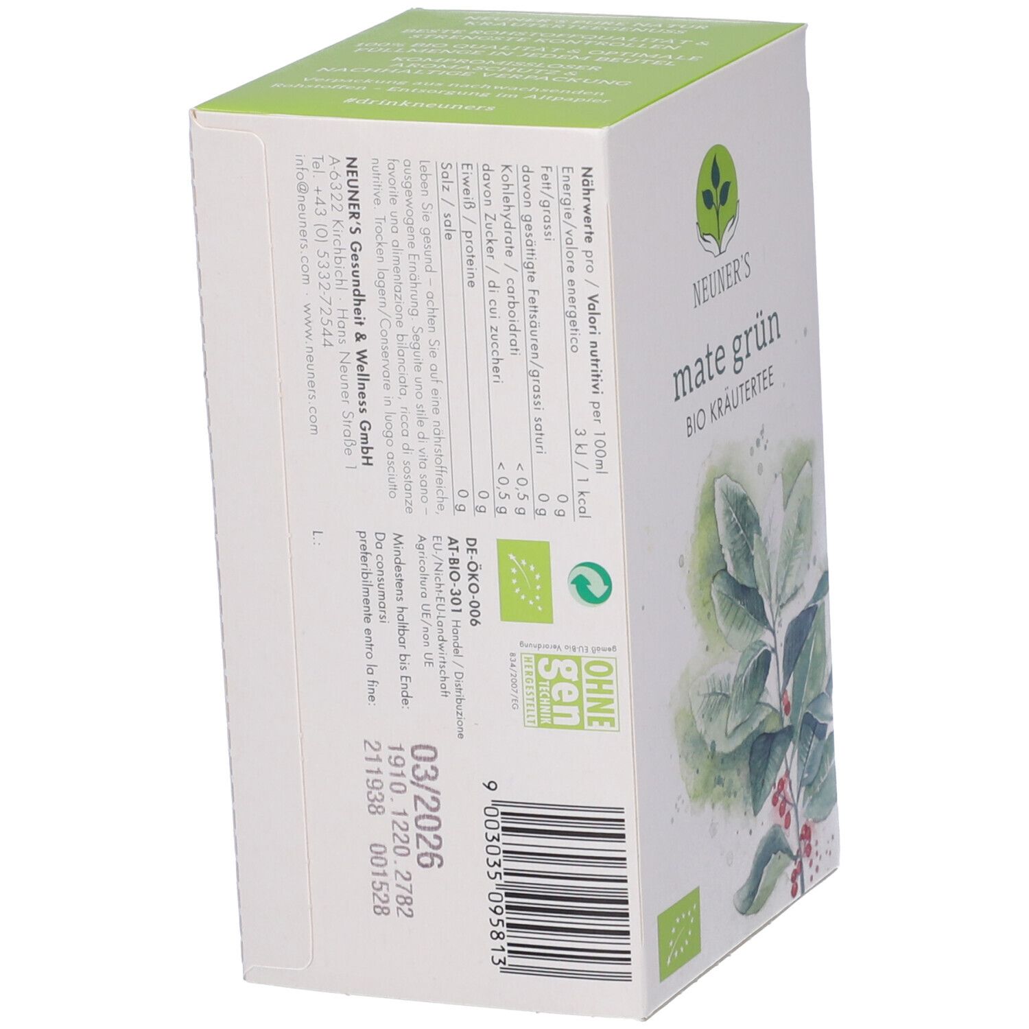 Neuner's Bio Mate grün Kräutertee Beutel