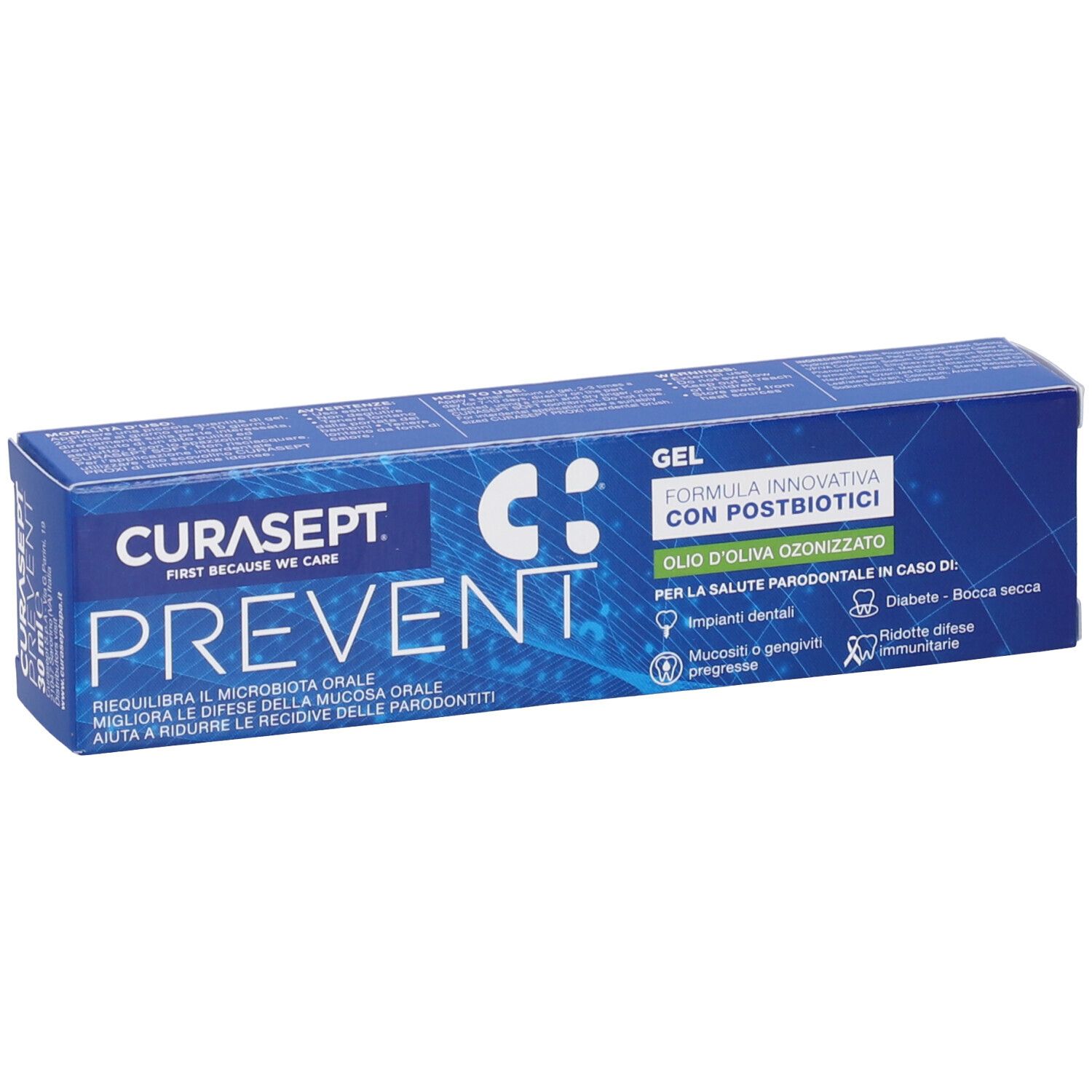 Curasept Prevent Gel Zahnpasta mit Postbiotika, 75 ml.