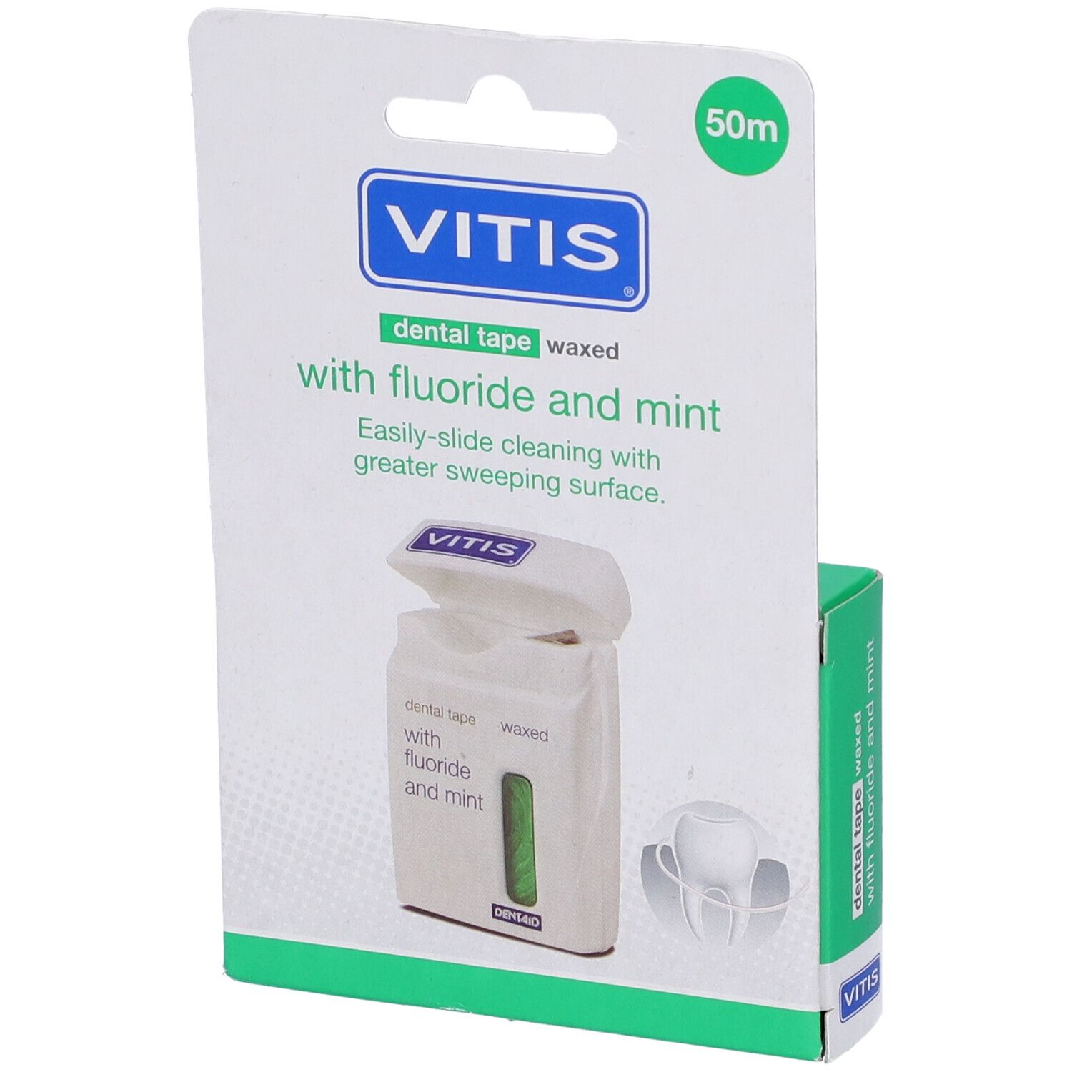 Nastro cerato con fluoro e menta, 50m. Confezione VITIS.
