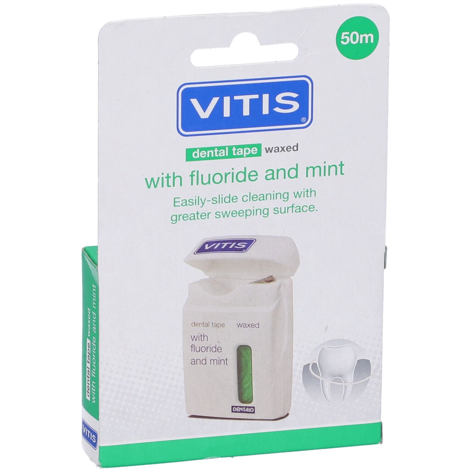 Nastro cerato con fluoro e menta, 50m. Confezione VITIS.