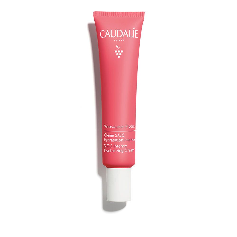 Tubo rosa con tappo bianco. Scritta Caudalie e nome del prodotto.