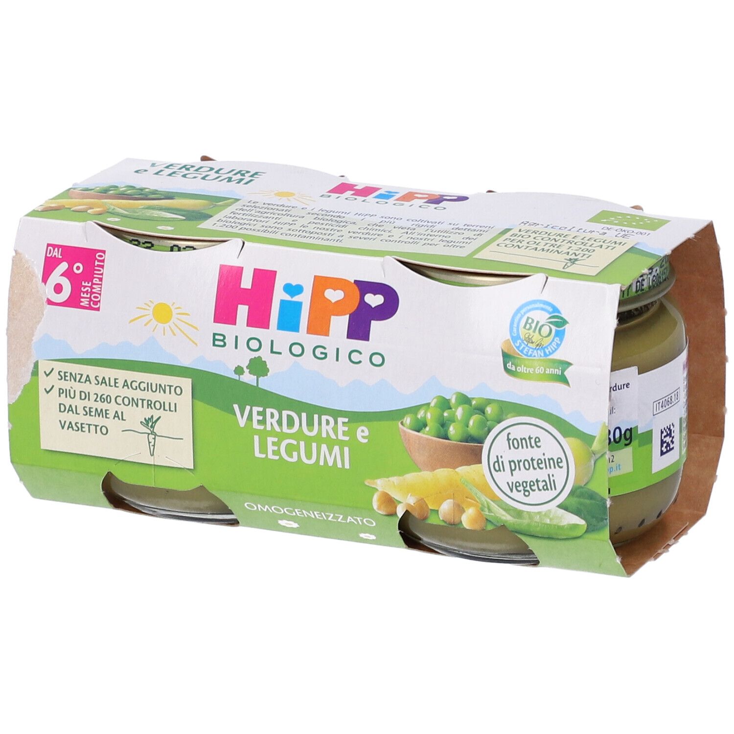 Hipp Bio Omog Verd/Legumi2X80G