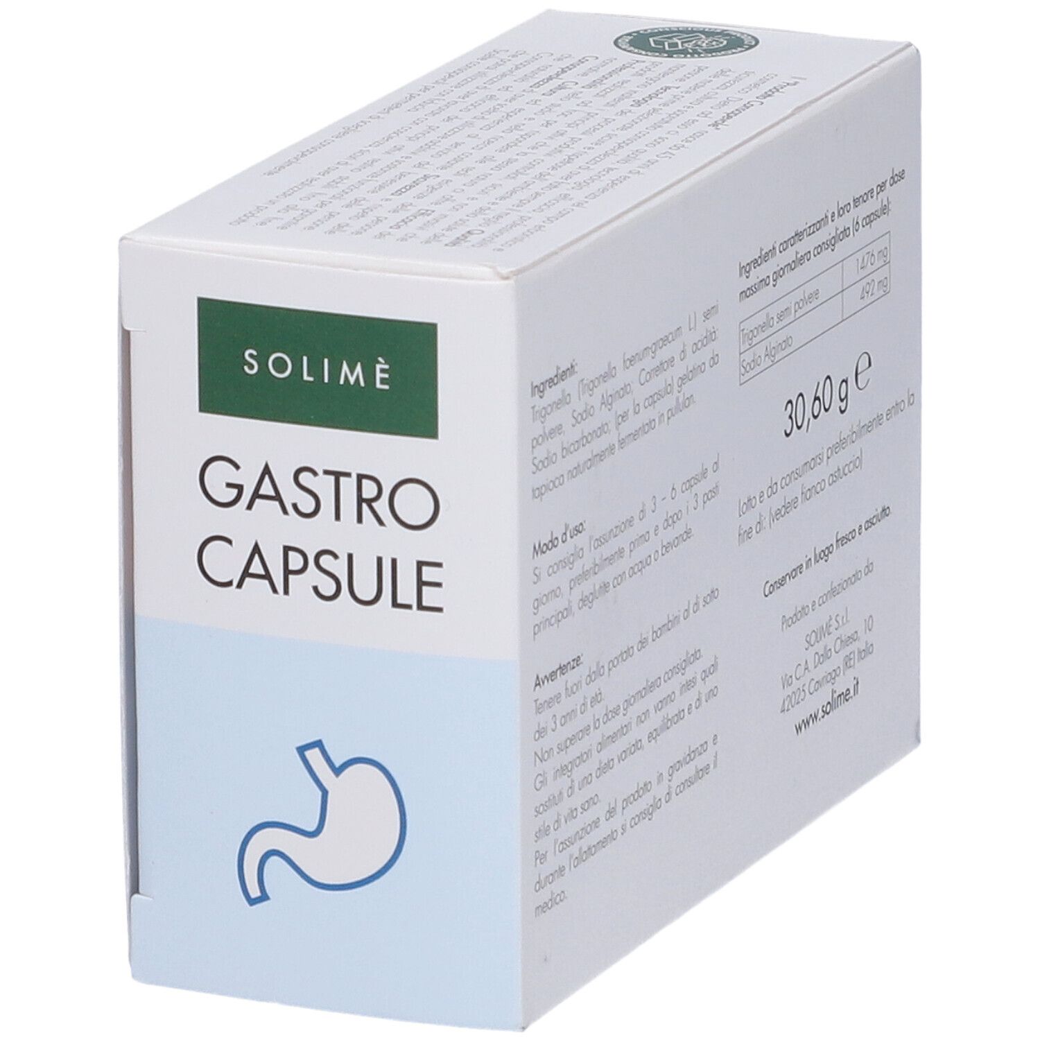 Gastro Capsule: Integratore alimentare per il sistema digerente, 60 capsule.