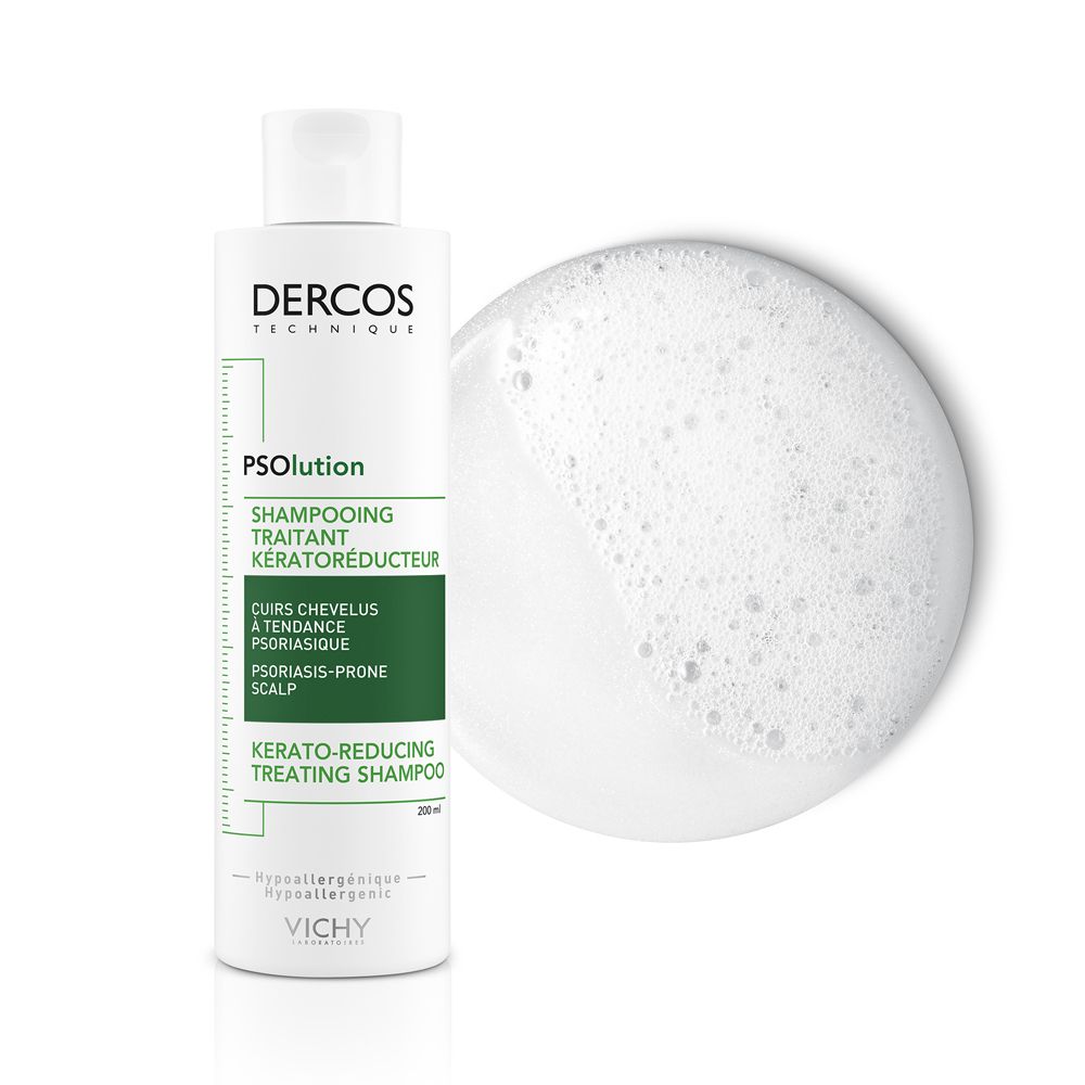 Shampoo e schiuma. Dercos PSolution. Per forfora e cuoio capelluto pruriginoso.