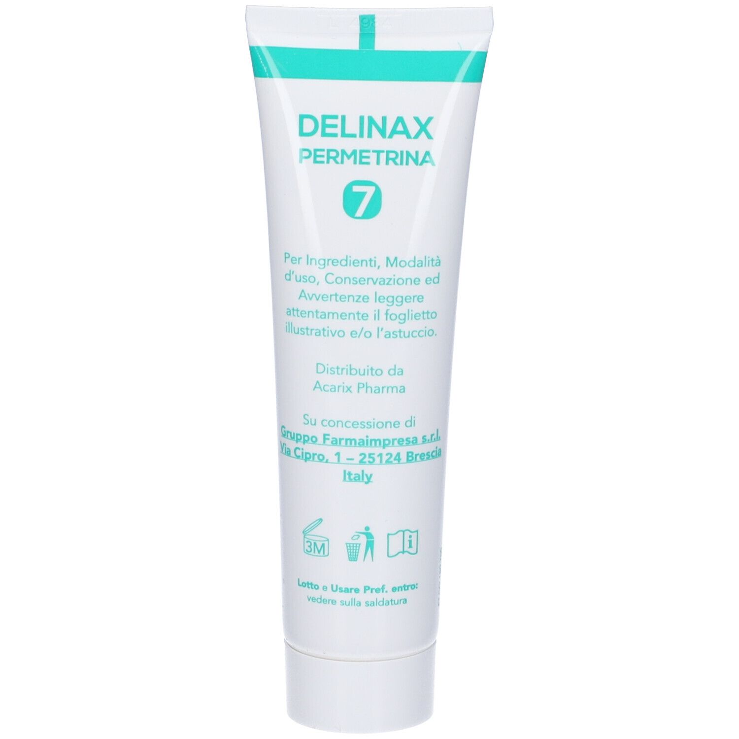 Delinax Permetrina 7: Crema con permetrina, benzoato di benzile e calamina, 60 ml.